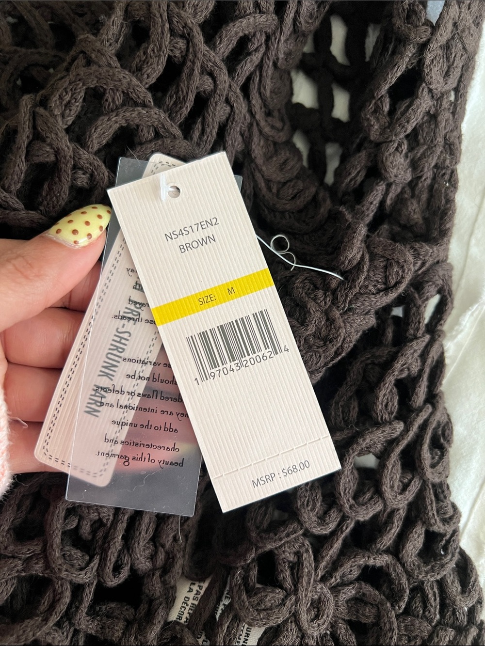 Nanette Lepore Brown Open-Knit Crochet Top - Picture 8 of 9